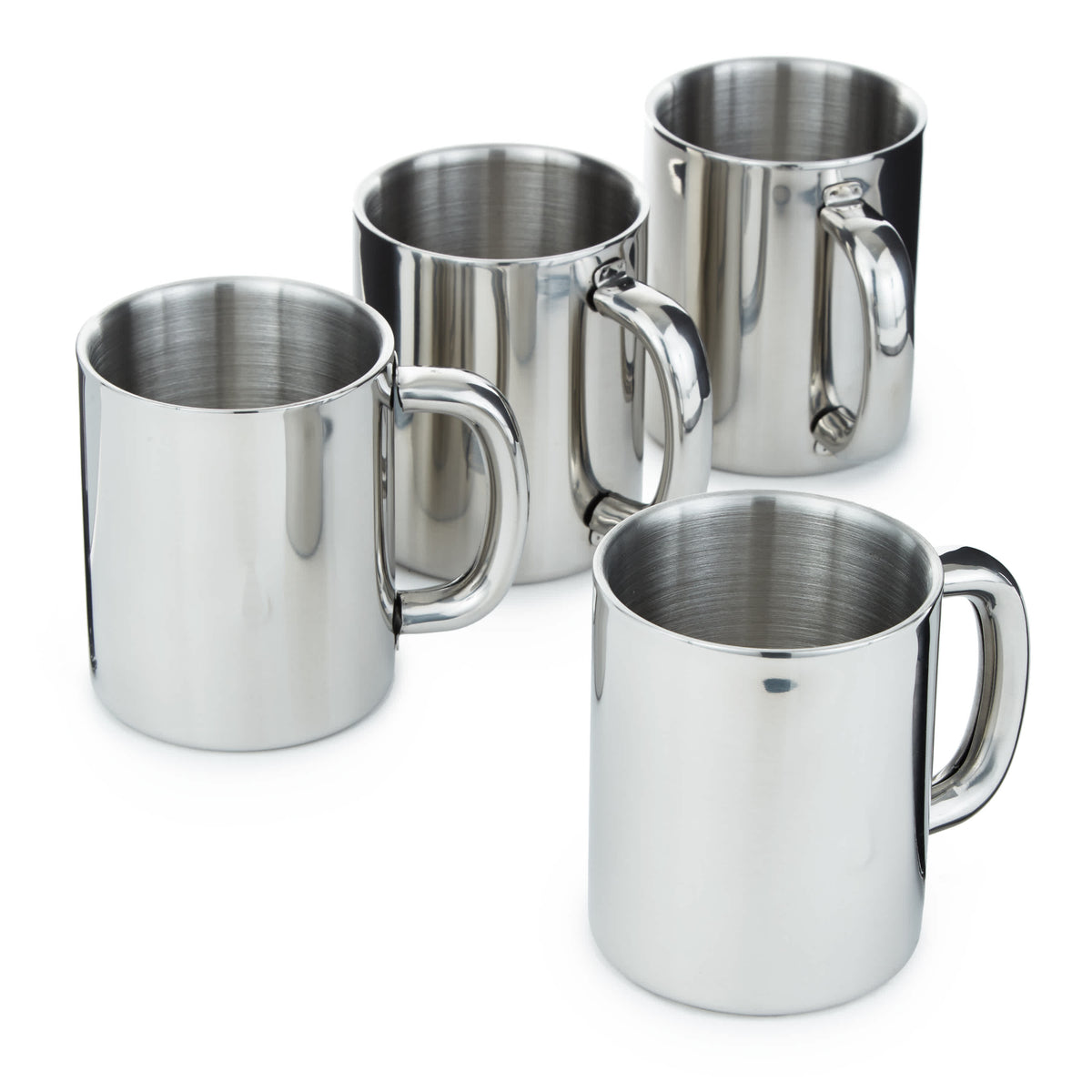 BergHOFF 4Pc 18/10 Stainless Steel Coffee Mug Set, 12oz.