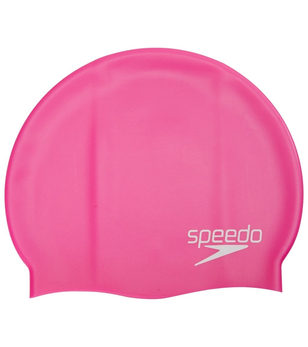 Speedo Jr. Solid Silicone Swim Cap - Power Pink