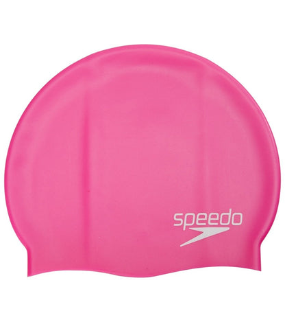 Speedo Jr. Solid Silicone Swim Cap - Power Pink