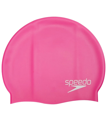 Speedo Jr. Solid Silicone Swim Cap - Power Pink