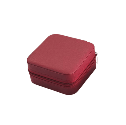 Deep Red Jewelry Mini Travel Case