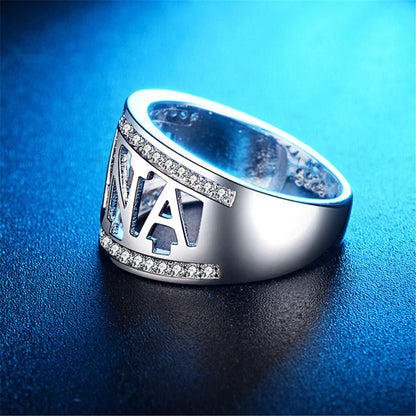 Cubic Zirconia & Silvertone 'Nana' Ring