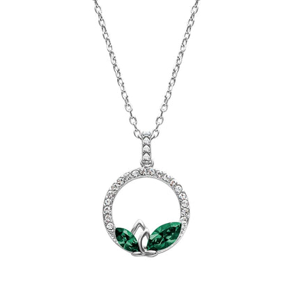 Elegant Dual Marquis Pavé Pendant Necklace – Embellished with Swarovski Crystals