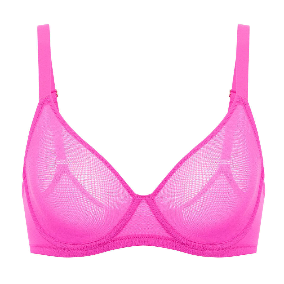 Cosnufy Sheer Mesh Plunge Underwire Full Coverage Bra