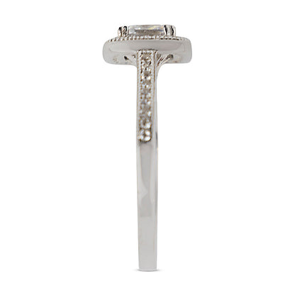 Olivia 925 Sterling Silver Square Micro Pave Ring - Size 8
