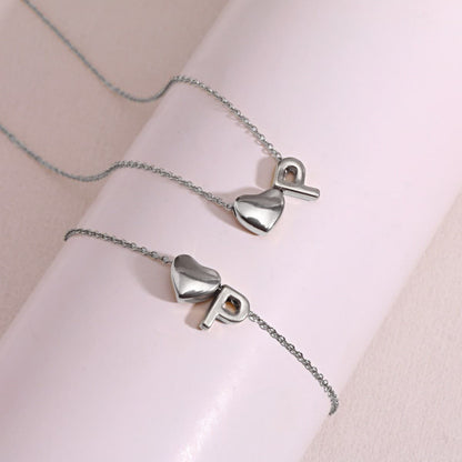 Dainty A-Z Initial Heart Necklace