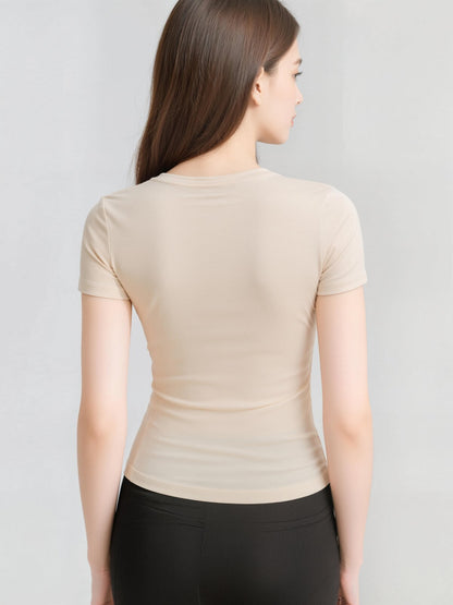 Buttery Soft Built-In Padded Bra Short Sleeve T-Shirt