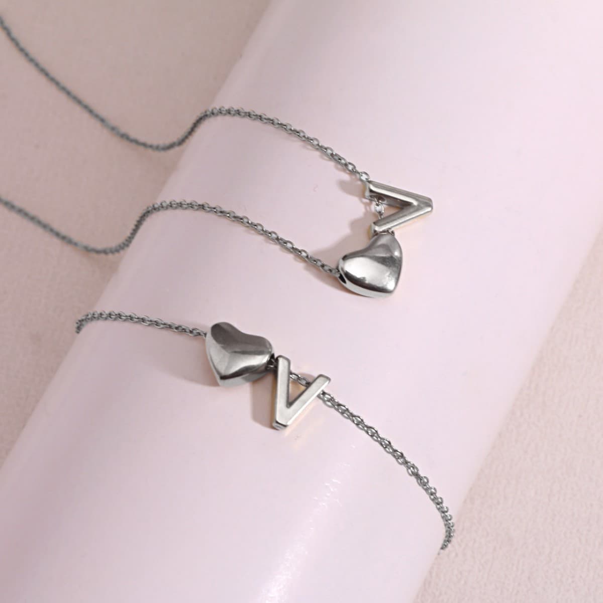 Dainty A-Z Initial Heart Necklace