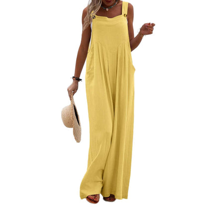 Casual Sleeveless Wide Leg Jumpsuit for Women