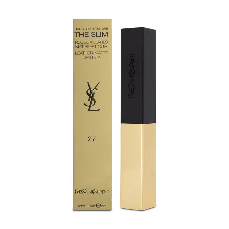 Yves Saint Laurent The Slim Leather-Matte Lipstick 27 Conflicting Crimson (Blemished Box)