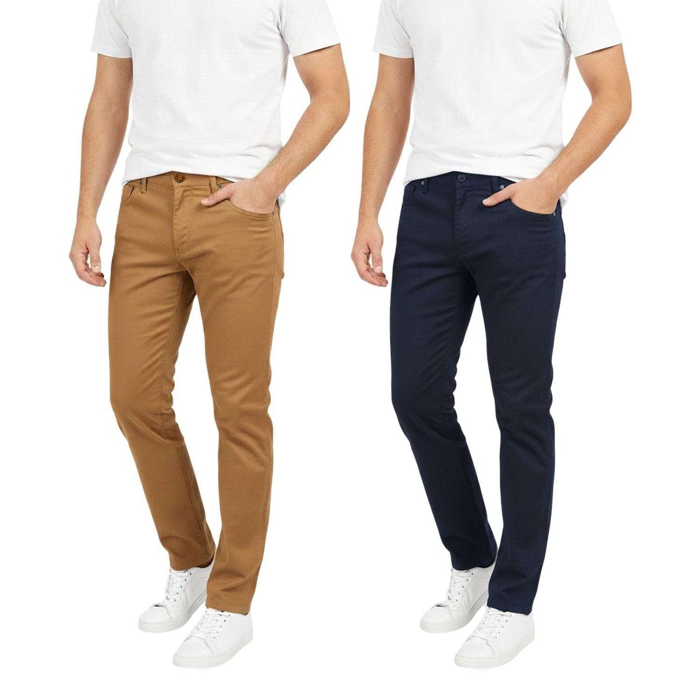 BenBen Mens 2 Pack Chinos Medium Stretch