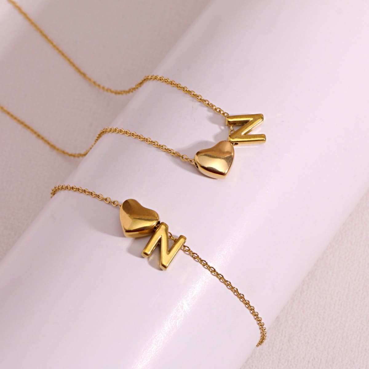 Dainty A-Z Initial Heart Necklace