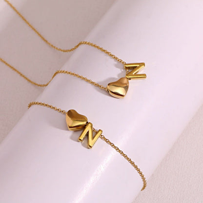 Dainty A-Z Initial Heart Necklace