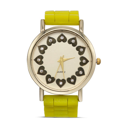 Jessica Carlyle Yellow Gold Ladies Watch & Gold Letter Bracelet Set 1891