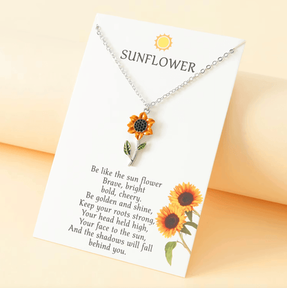 Don’t AsK Silvertone Sunflower Necklace – Gift-Ready Flower Pendant