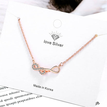 Cubic Zirconia & Rose Goldtone Infinity Pendant Necklace