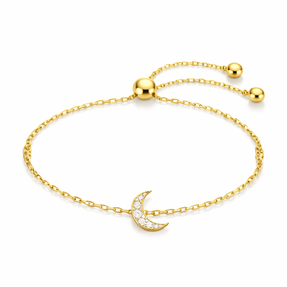 Crystal Moon Adjustable Bracelet