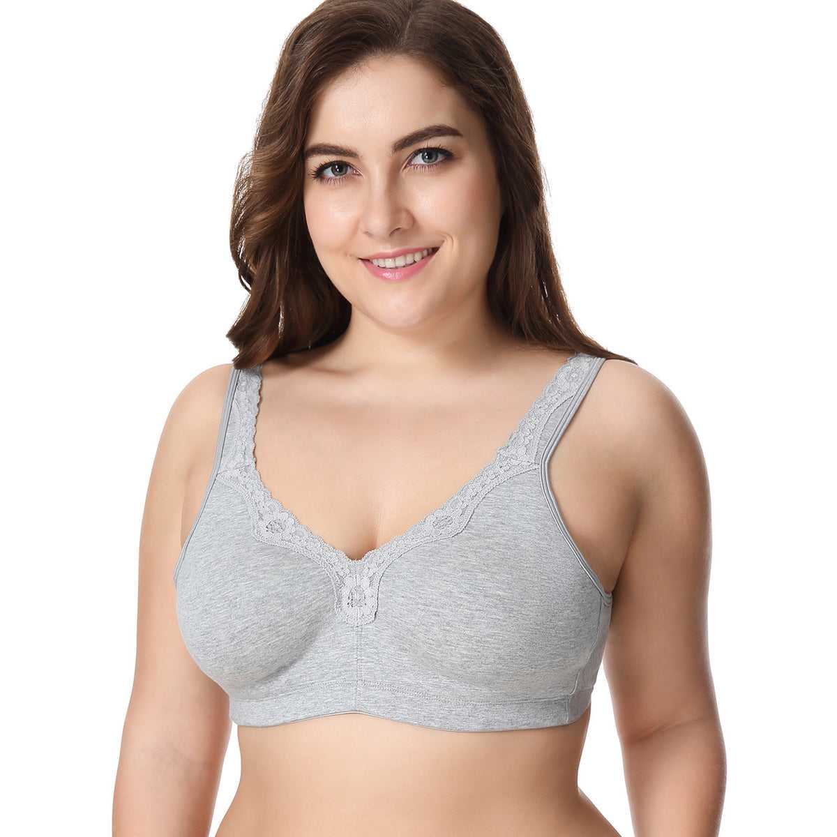 Comfort Cotton Wireless Full Coverage Lace Bra