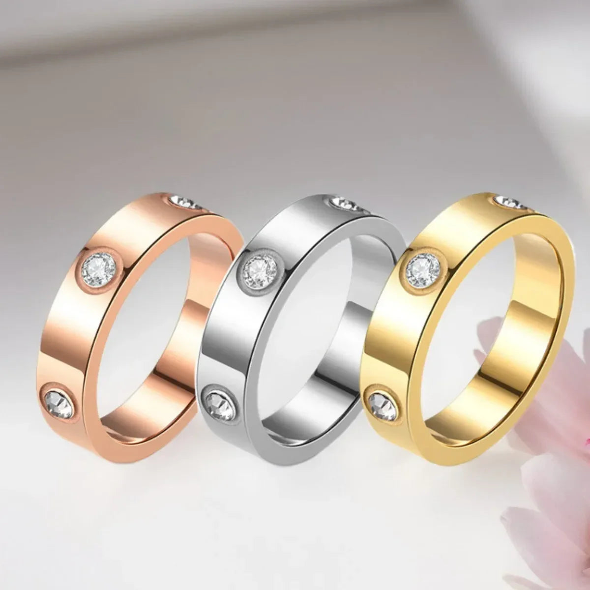 Classic Sparkling Stud Band Ring