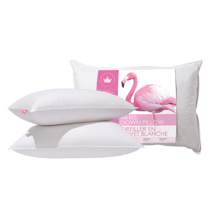 Canadian Down & Feather Company White Down Pillow, Firm Support 2 Pack