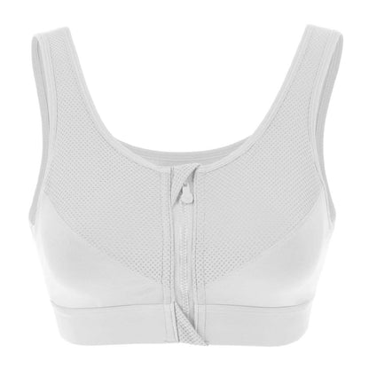 Full Length Zip Front Wireless Racerback Sports Bra