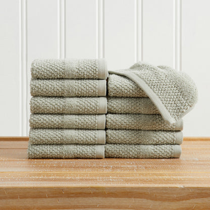 100% Cotton Woven Texture Bath Towel Set - Marbella Collection