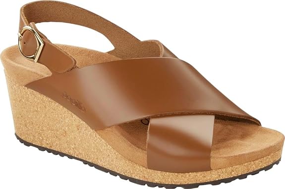 Birkenstock Women's Samira Leather Wedge Ginger Brown Sandals