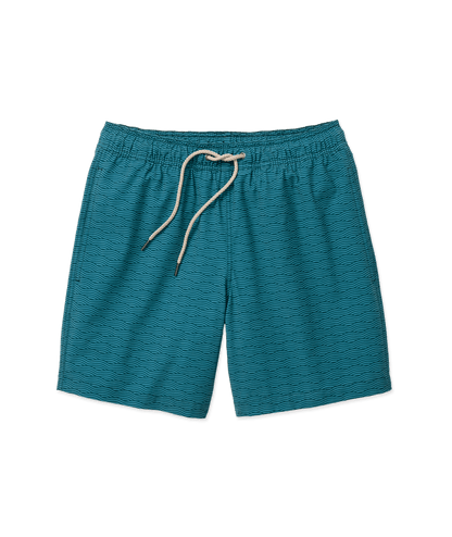 Fair Harbor Men's The Bayberry Swim Trunk Boardshorts - Green Waves