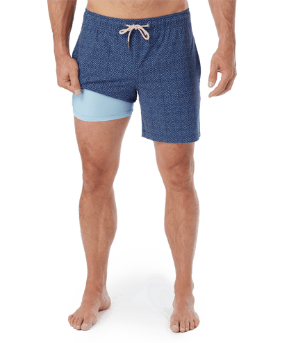 Fair Harbor Men's The Bayberry Swim Trunk Boardshorts - Navy Shibori