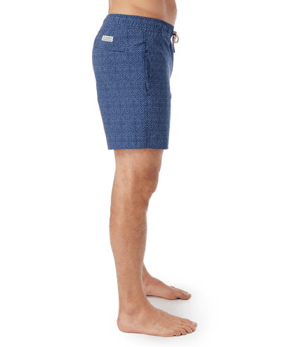 Fair Harbor Men's The Bayberry Swim Trunk Boardshorts - Navy Shibori