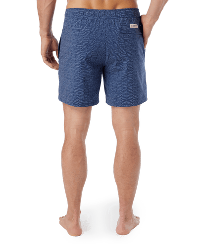 Fair Harbor Men's The Bayberry Swim Trunk Boardshorts - Navy Shibori