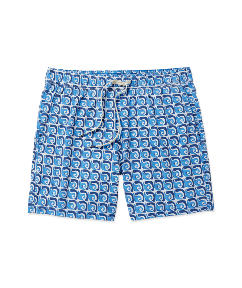 Fair Harbor The Bungalow Men's Swim Trunk Boardshort - Rolling Waves