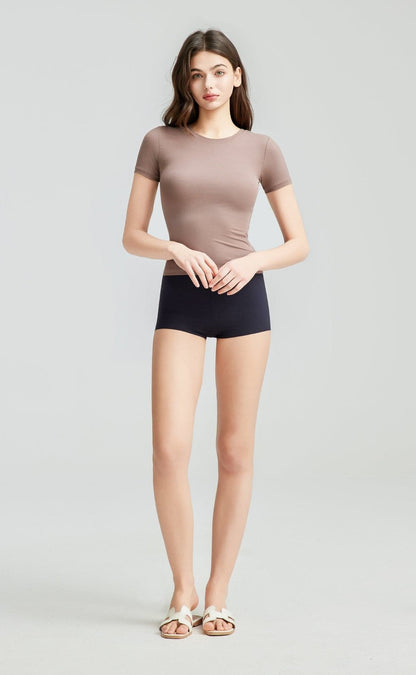 Buttery Soft Built-In Padded Bra Short Sleeve T-Shirt