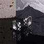 Black & White Checkerboard Square Huggie Earrings