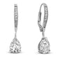 Cubic Zirconia Sterling Silver Rhodium Plated Teardrop Earrings
