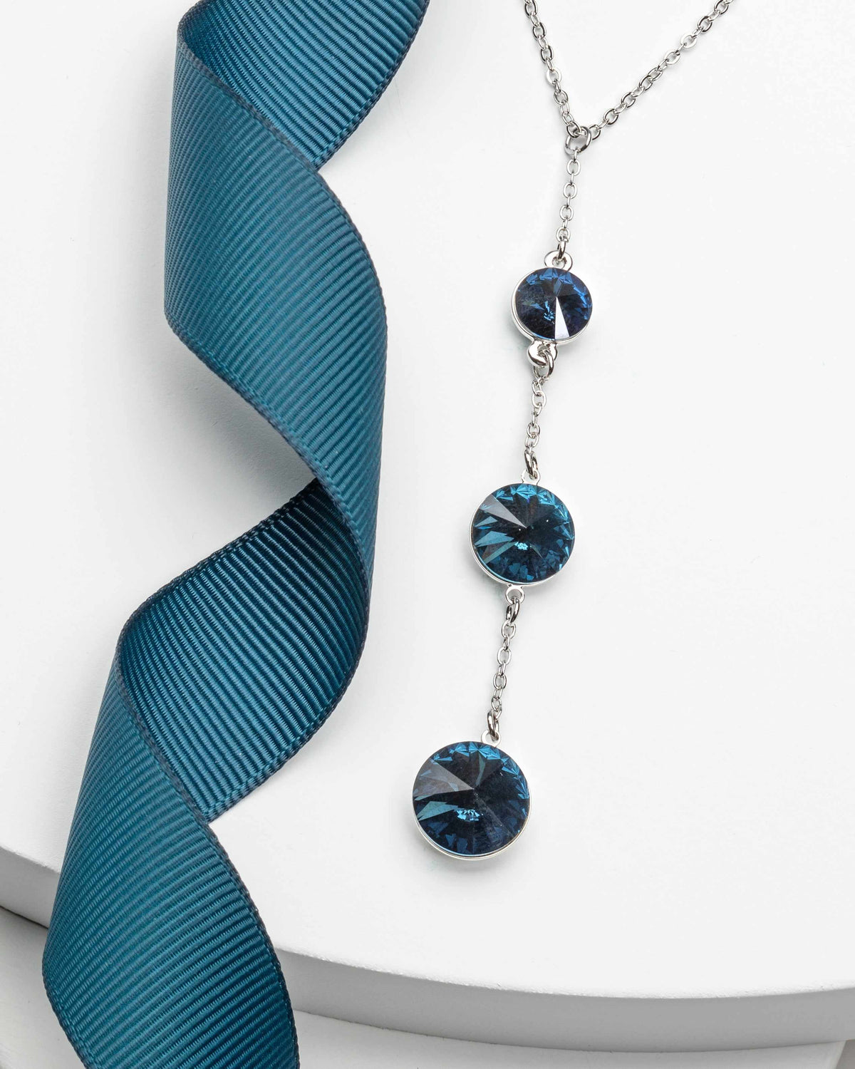 3 Rivoli Crystal Graduated Necklace made with Swarovski