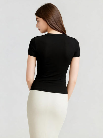 Buttery Soft Built-In Padded Bra Short Sleeve T-Shirt