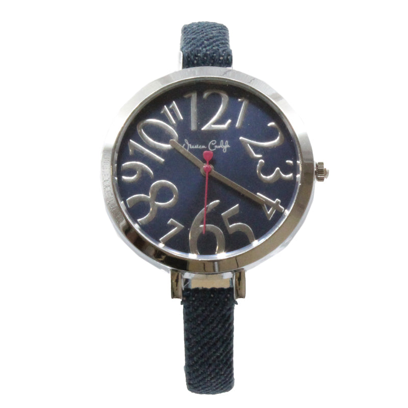 Jessica Carlyle Blue & Silver Girls Watch & Monster Pom Pom Keyring