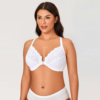 Front Closure Lace Underwire Full Coverage Bra