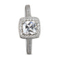 Olivia 925 Sterling Silver Square Micro Pave Ring - Size 8