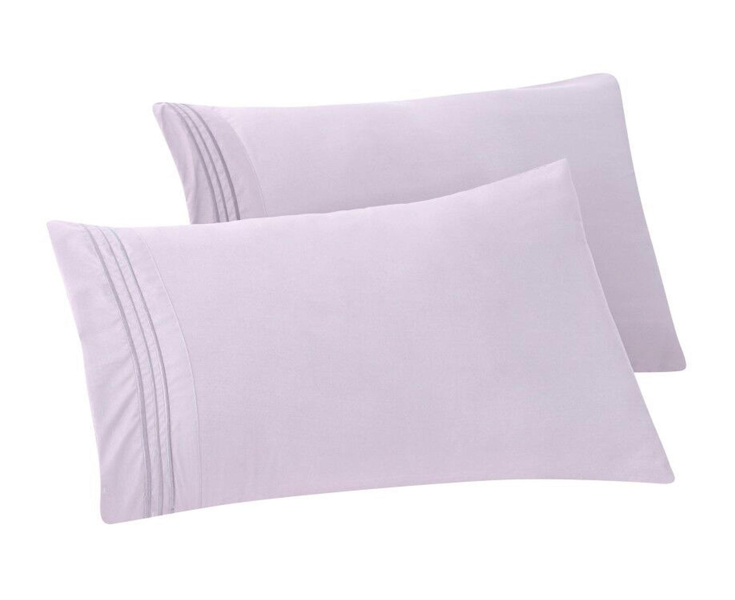 Elegant Comfort Set of 2 Pillowcases- 3 Line Embroidery