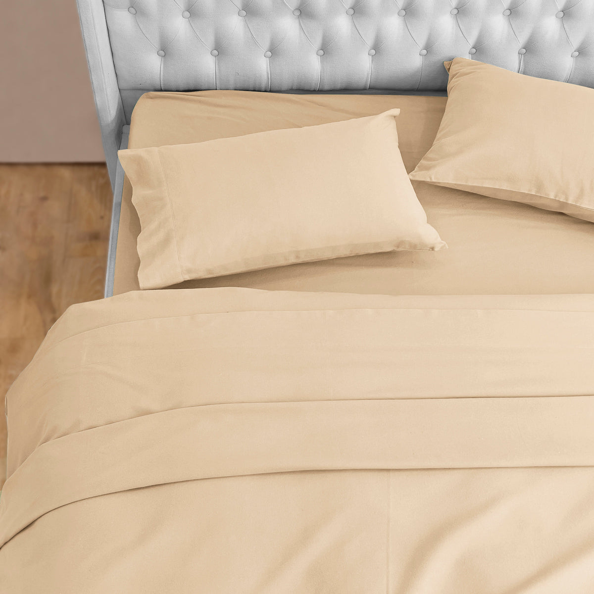 Elegant Comfort 4-Piece Cotton Flannel Sheet Set - 100% Turkish Cotton