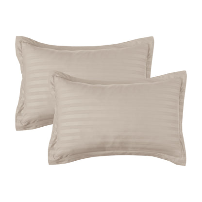 Elegant Comfort 8-Piece Dobby Stripe Comforter Set - Includes 4-Piece Sheet Set with Double Sided Storage Pockets