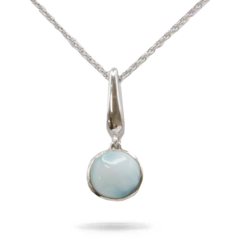 Liquido Larimar Stone Sterling Silver Necklace By Marahlago