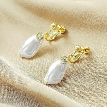 Baroque Pearl & Cubic Zirconia Goldtone Huggie Earrings