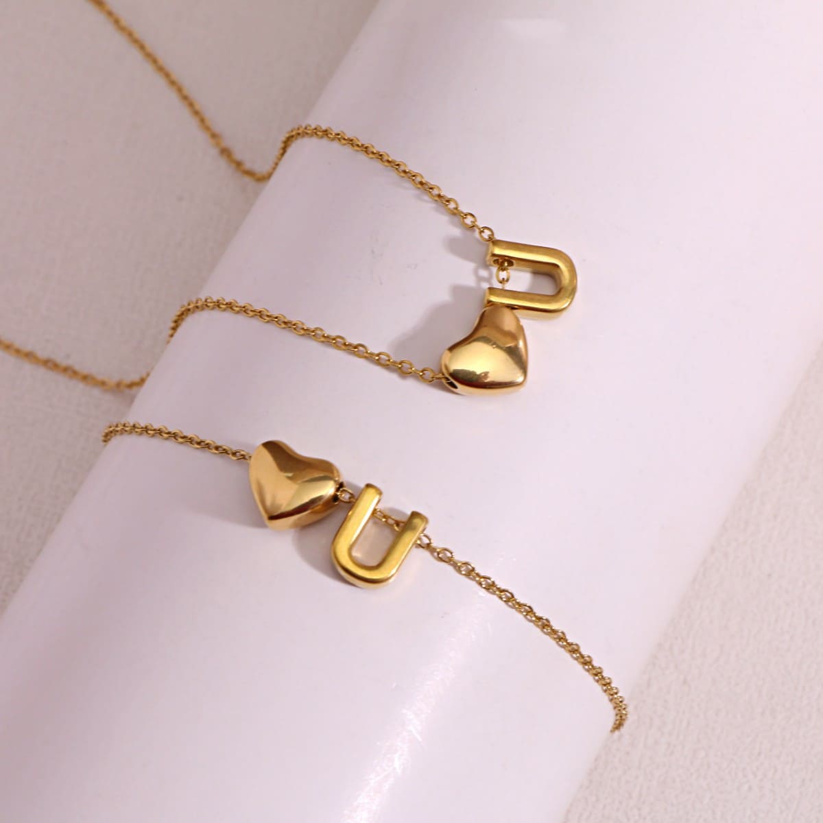 Dainty A-Z Initial Heart Necklace