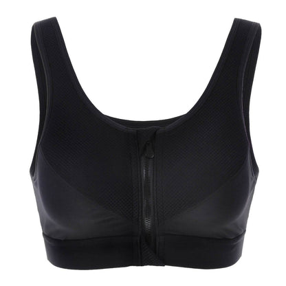 Full Length Zip Front Wireless Racerback Sports Bra