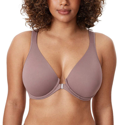 Front Closure Posture Support Underwire Plunge Bra