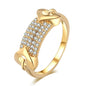 Cubic Zirconia & Goldtone Heart Ring
