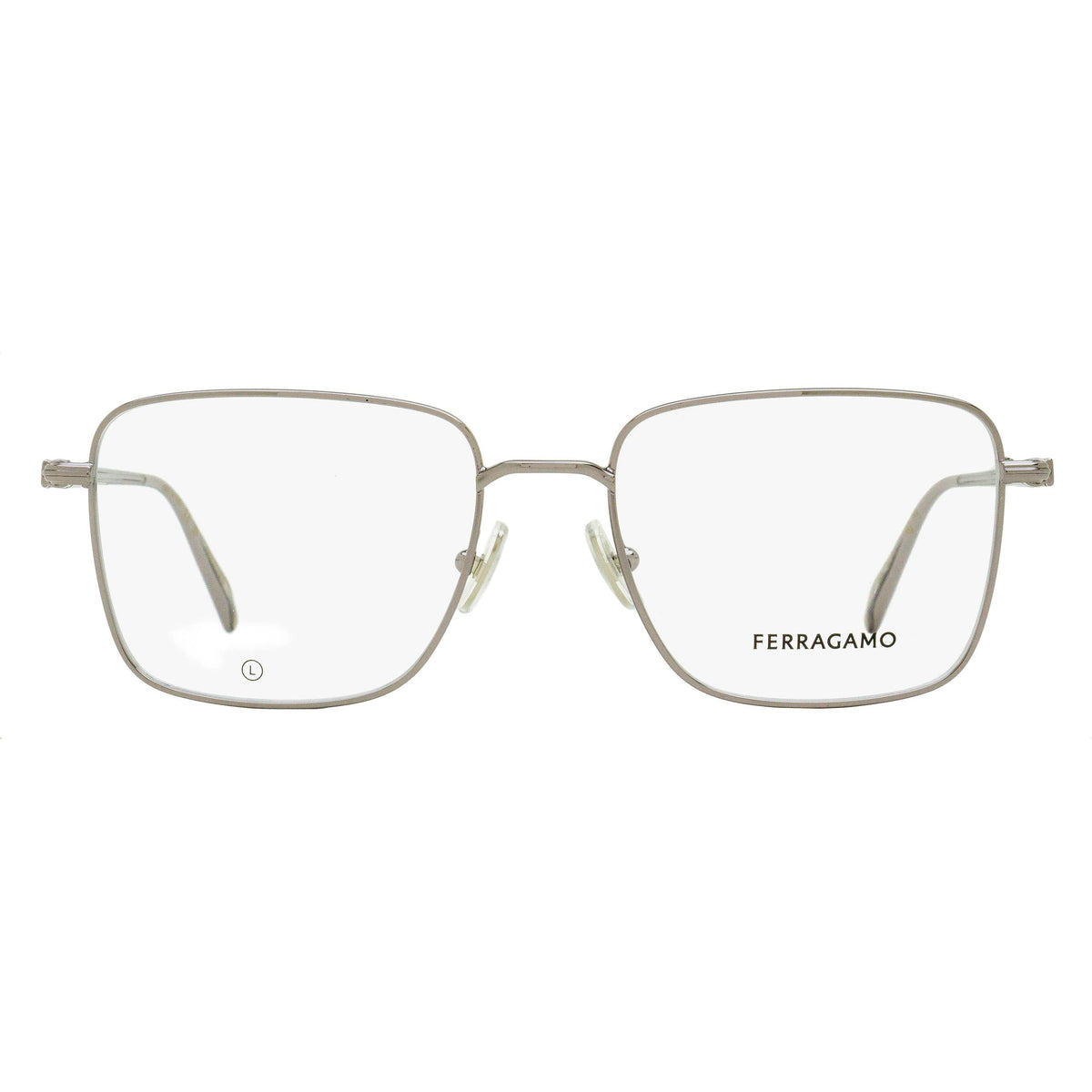 Ferragamo Rounded Rectangular Eyeglasses SF2231 021 Light Ruthenium 53mm